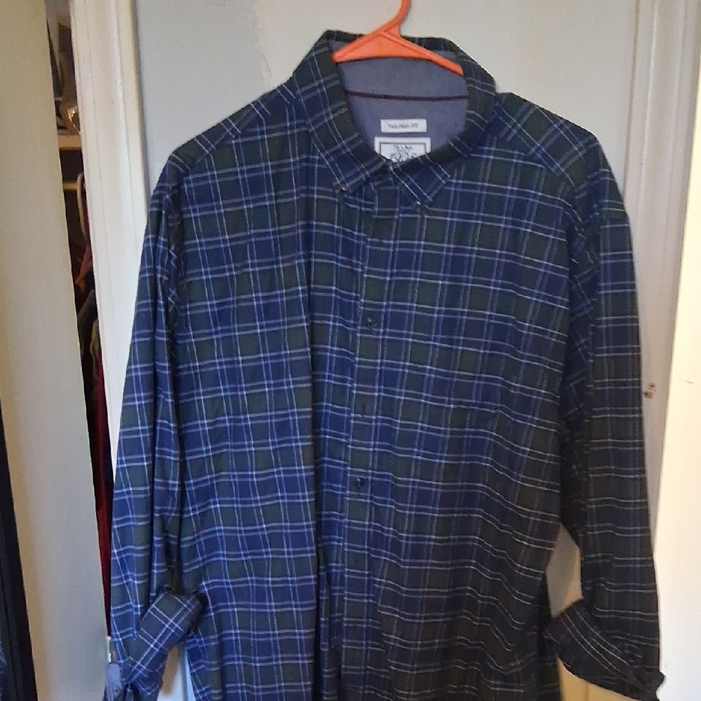 Nautica Navy Plaid Long Sleeve Shirt
